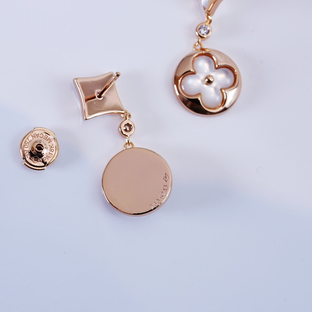 [Lumi Jewellery]STAR AND SUN PINK GOLD MOP DROP EARRINGS