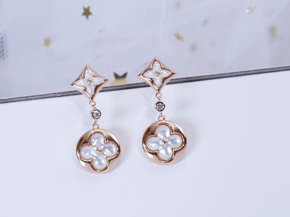 [Lumi Jewellery]STAR AND SUN PINK GOLD MOP DROP EARRINGS