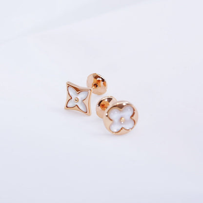 [Lumi Jewellery]STAR AND SUN PINK GOLD MOP STUD EARRINGS
