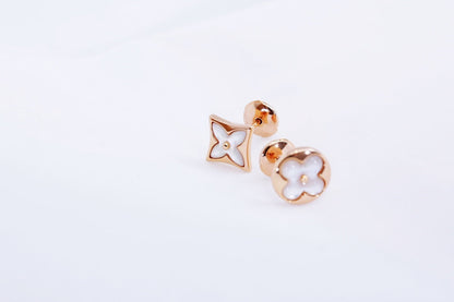 [Lumi Jewellery]STAR AND SUN PINK GOLD MOP STUD EARRINGS