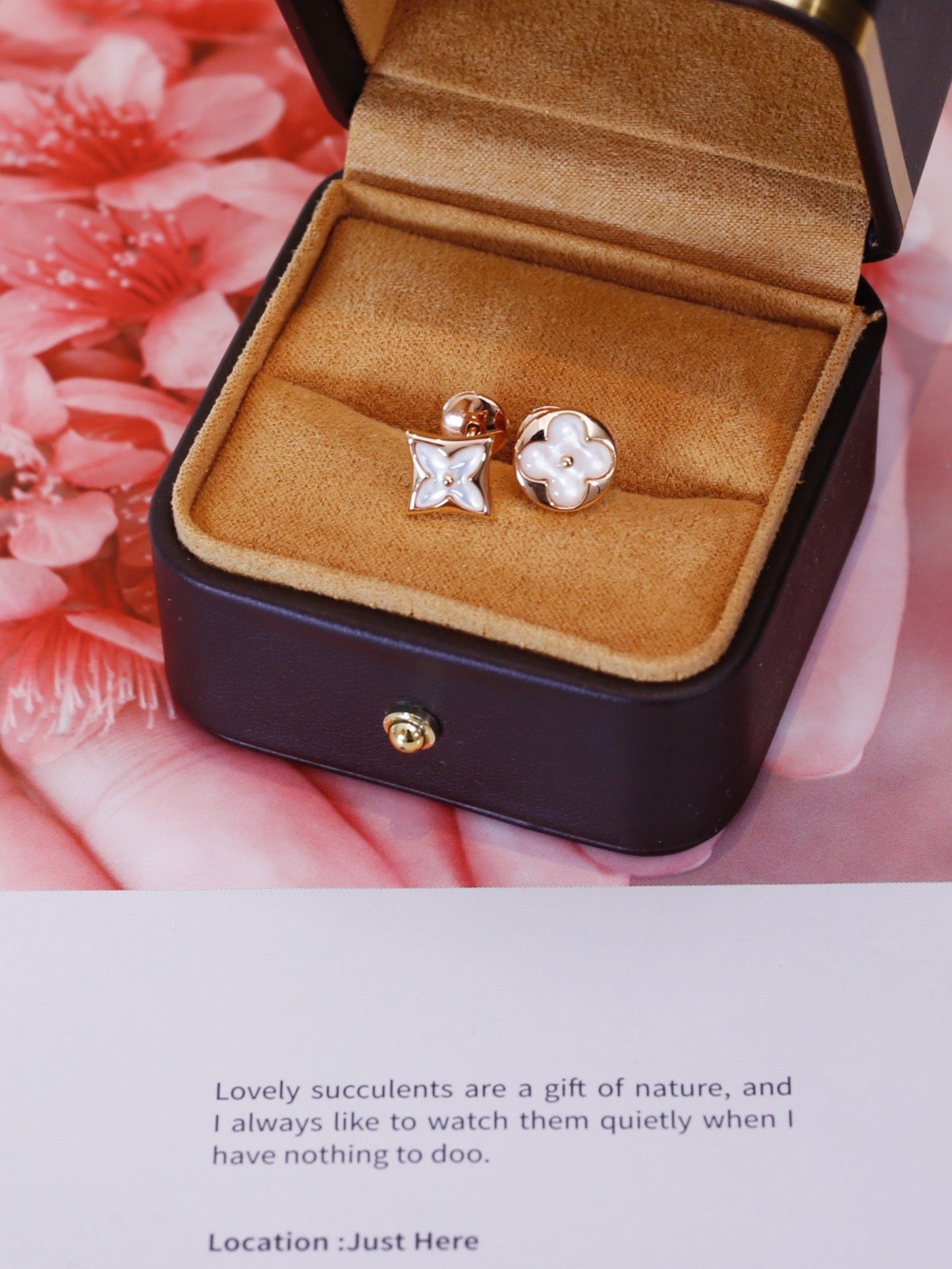 [Lumi Jewellery]STAR AND SUN PINK GOLD MOP STUD EARRINGS