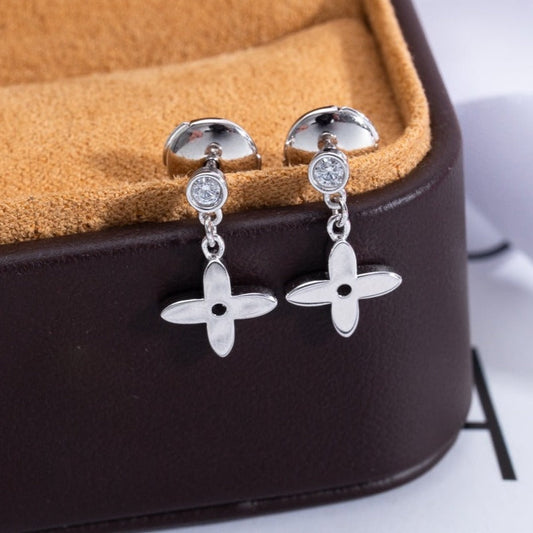 [Lumi Jewellery]VIDYLLE SILVER DIAMOND MINI DROP EARRINGS