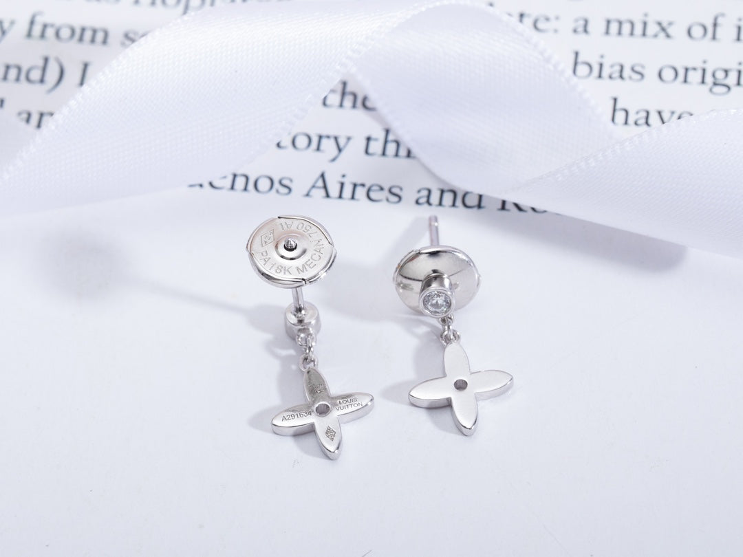 [Lumi Jewellery]VIDYLLE SILVER DIAMOND MINI DROP EARRINGS