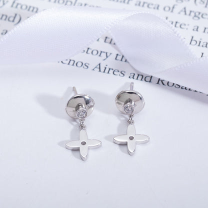 [Lumi Jewellery]VIDYLLE SILVER DIAMOND MINI DROP EARRINGS
