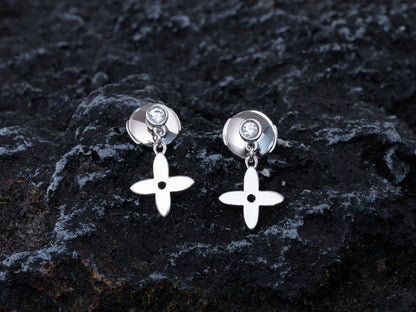 [Lumi Jewellery]VIDYLLE SILVER DIAMOND MINI DROP EARRINGS