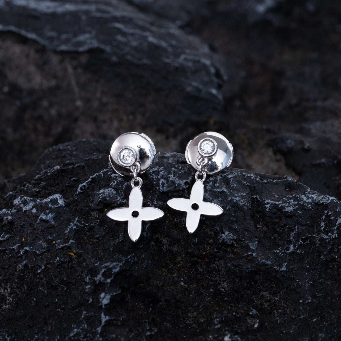 [Lumi Jewellery]VIDYLLE SILVER DIAMOND MINI DROP EARRINGS