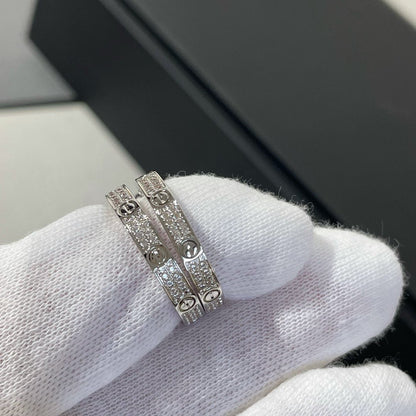 [Lumi Jewellery]LOVE DIAMOND SILVER HOOP EARRINGS