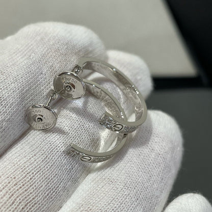 [Lumi Jewellery]LOVE DIAMOND SILVER HOOP EARRINGS