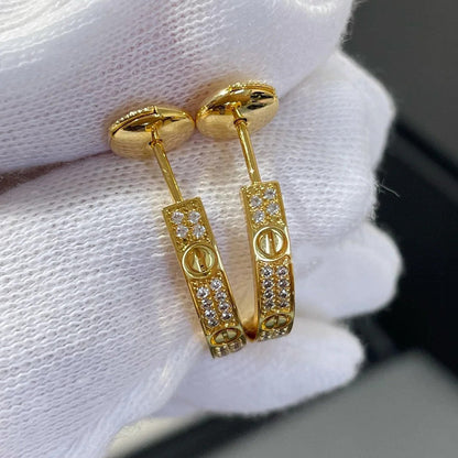 [Lumi Jewelery]LOVE EARRINGS 3.6MM DIAMOND PAVED