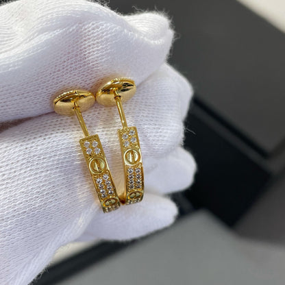 [Lumi Jewellery]LOVE DIAMOND GOLD HOOP EARRINGS