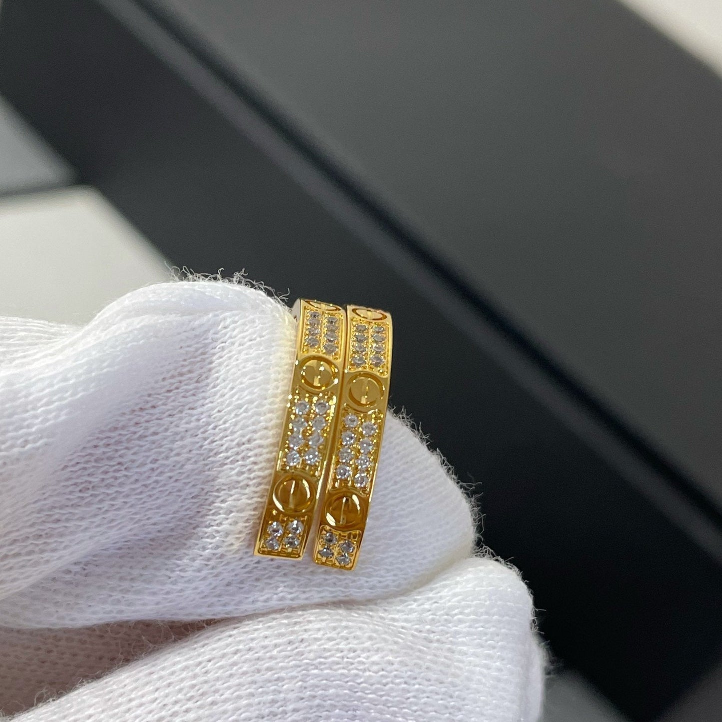 [Lumi Jewellery]LOVE DIAMOND GOLD HOOP EARRINGS