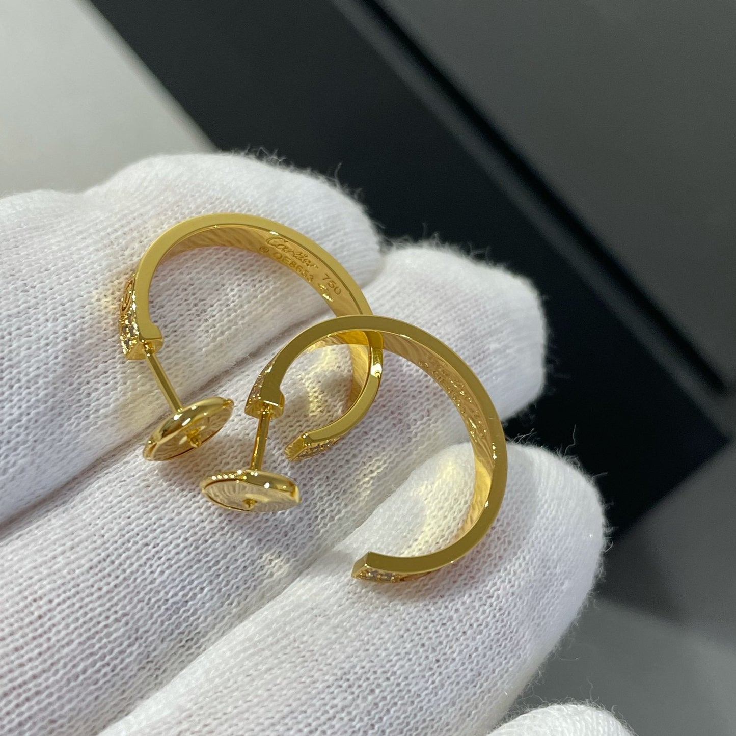 [Lumi Jewellery]LOVE DIAMOND GOLD HOOP EARRINGS