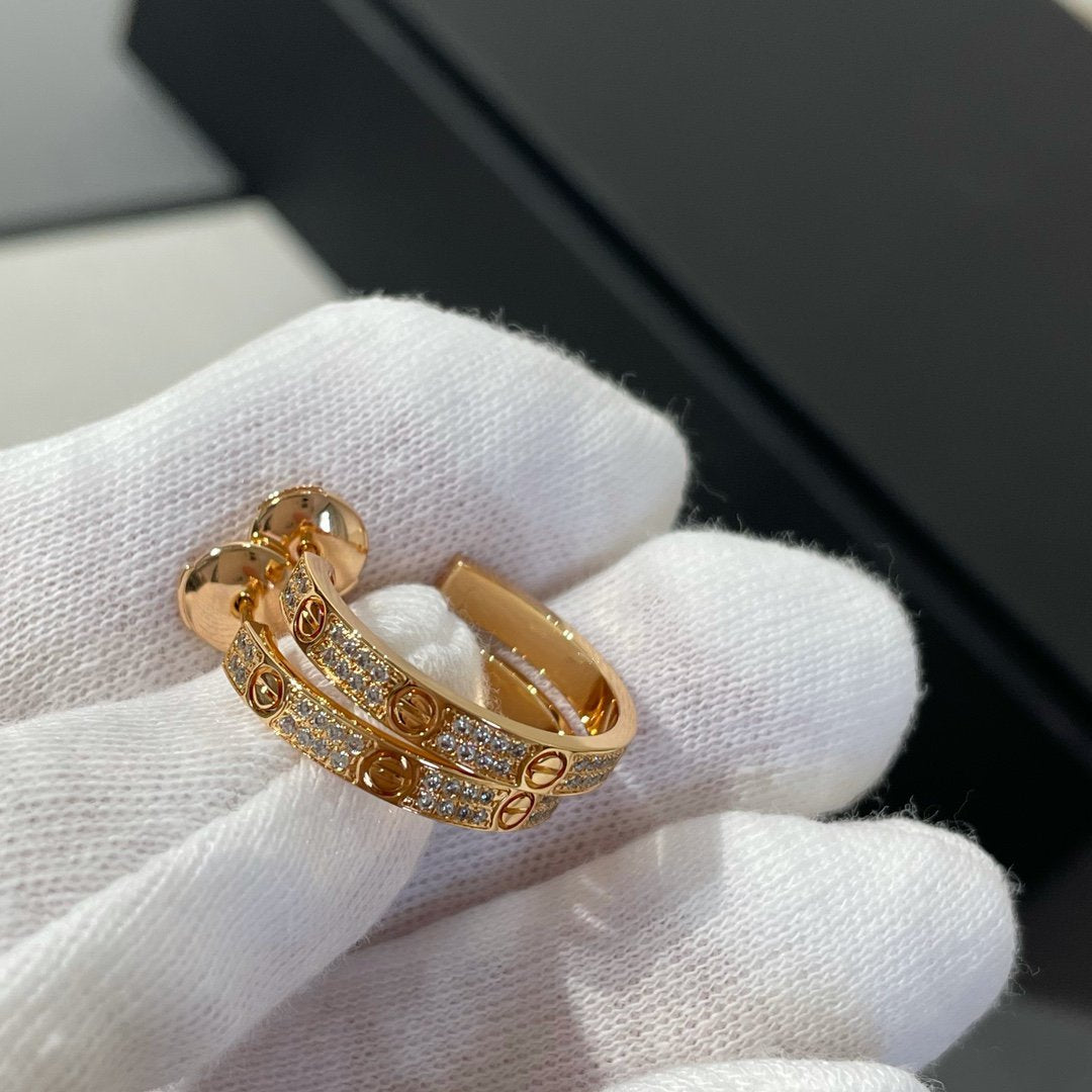 [Lumi Jewellery]LOVE DIAMOND PINK GOLD HOOP EARRINGS