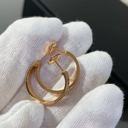 [Lumi Jewellery]LOVE DIAMOND PINK GOLD HOOP EARRINGS