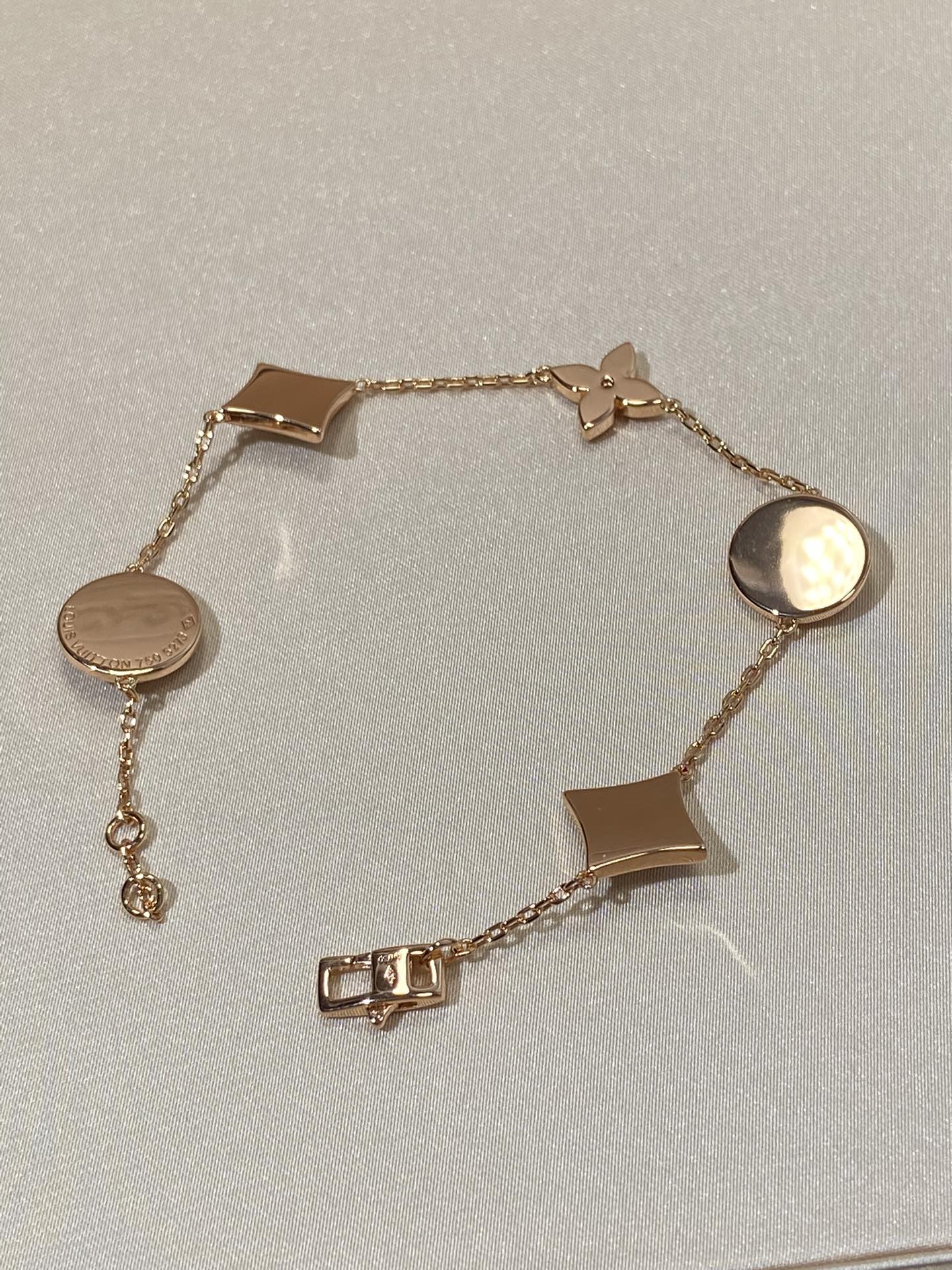 [Lumi Jewellery]STAR AND SUN 5 MOTIF MOP PINK GOLD BRACELET