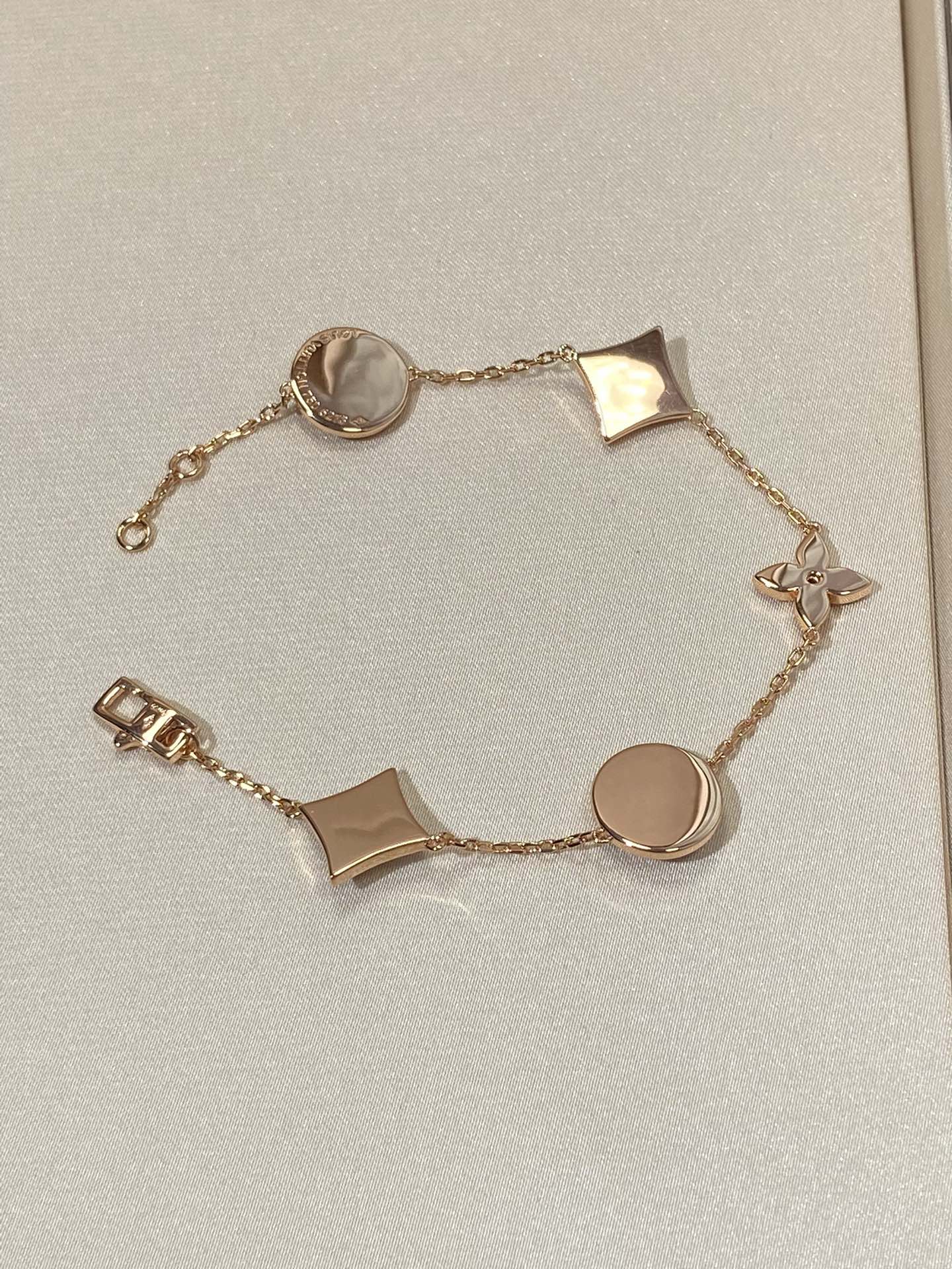[Lumi Jewellery]STAR AND SUN 5 MOTIF MOP PINK GOLD BRACELET