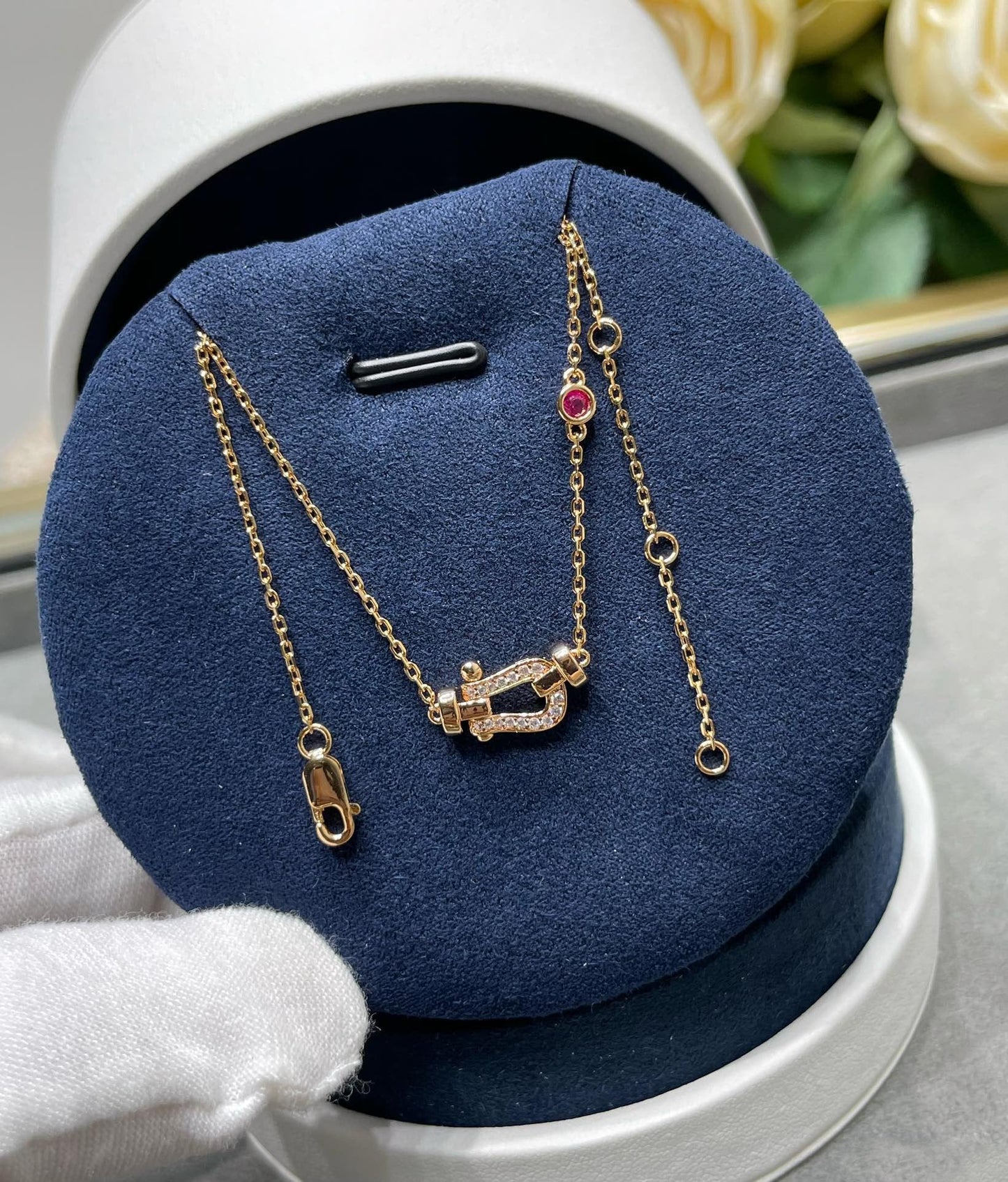 [Lumi Jewellery]FORCE 10 DIAMOND PINK GOLD NECKLACE