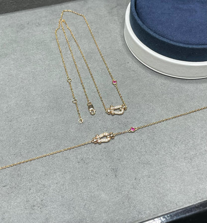 [Lumi Jewellery]FORCE 10 DIAMOND PINK GOLD NECKLACE