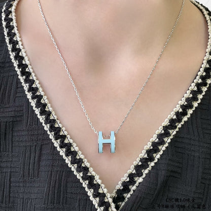 [Lumi Jewellery]POP H SKY BLUE NECKLACE