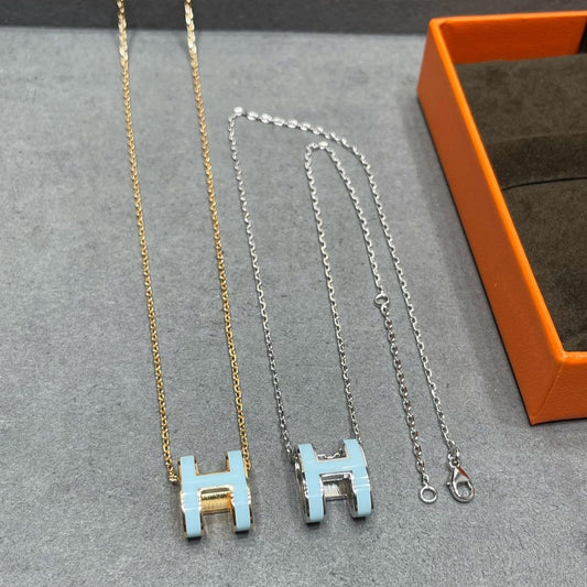 [Lumi Jewellery]POP H SKY BLUE NECKLACE