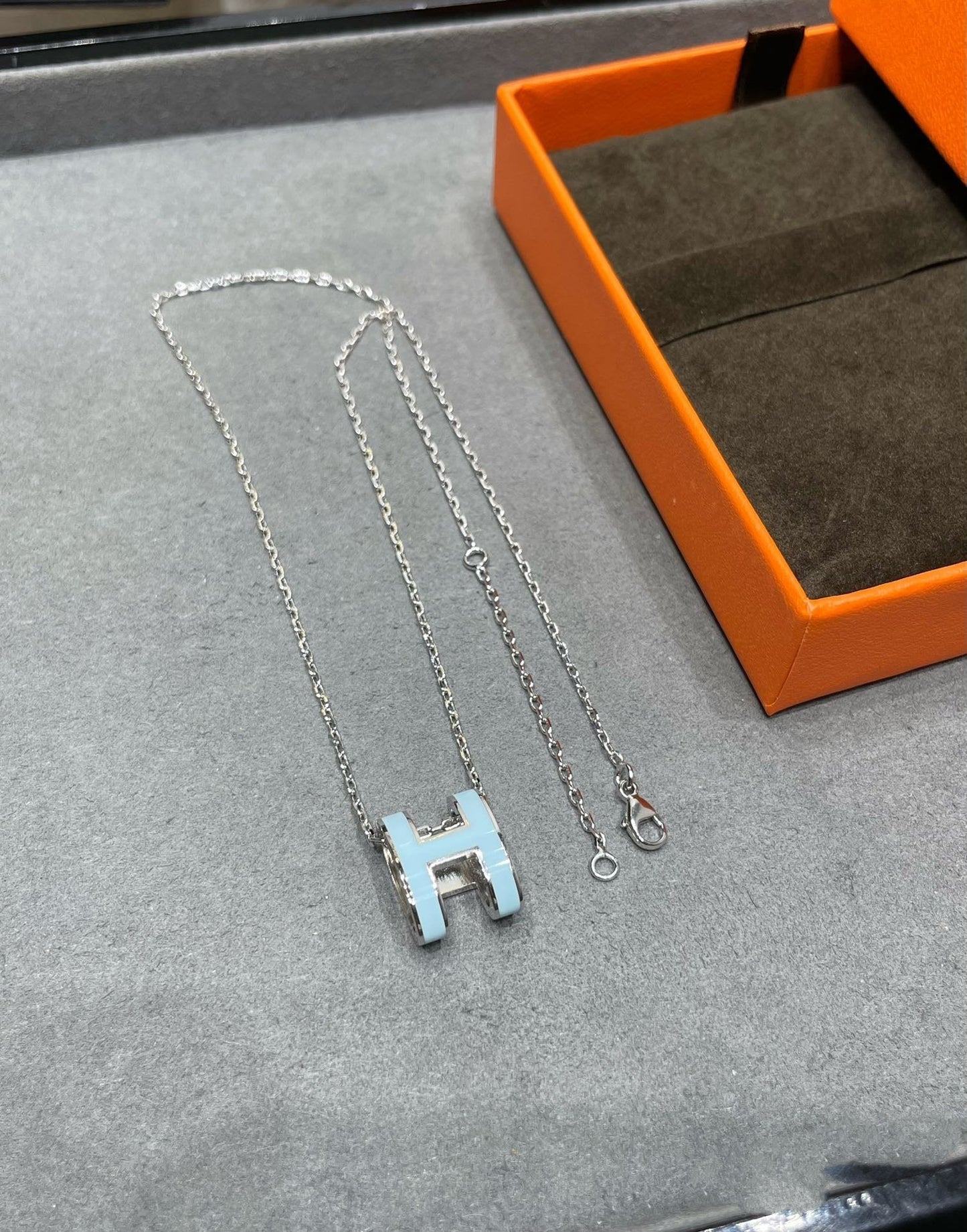 [Lumi Jewellery]POP H SKY BLUE NECKLACE