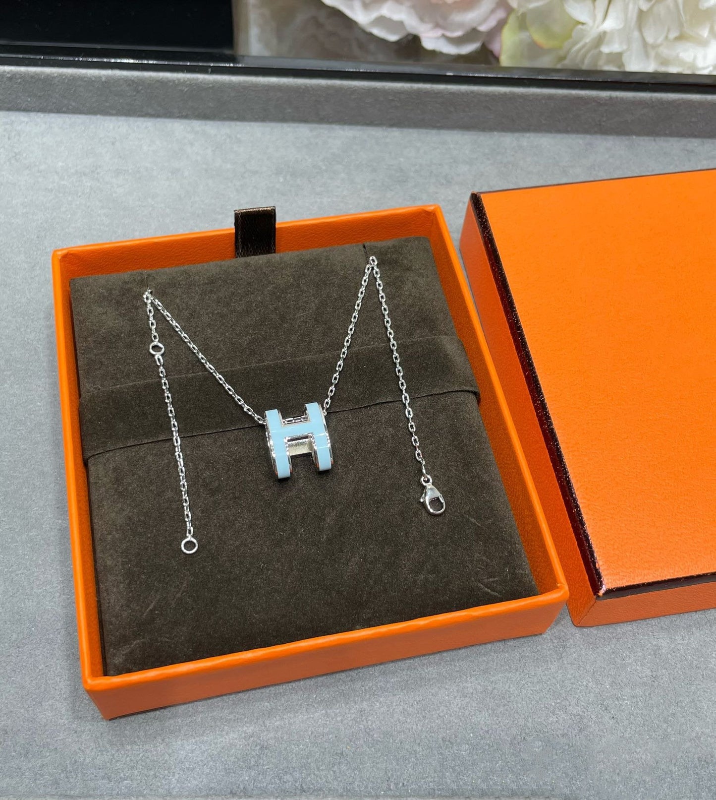 [Lumi Jewellery]POP H SKY BLUE NECKLACE