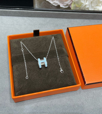 [Lumi Jewellery]POP H SKY BLUE NECKLACE