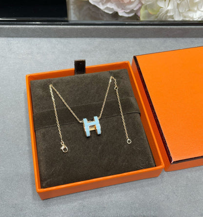 [Lumi Jewellery]POP H SKY BLUE NECKLACE