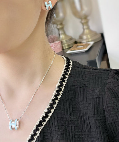 [Lumi Jewellery]POP H SKY BLUE STUD EARRINGS