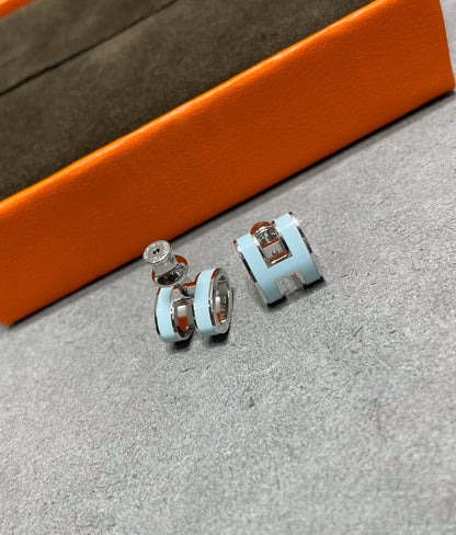 [Lumi Jewellery]POP H SKY BLUE STUD EARRINGS