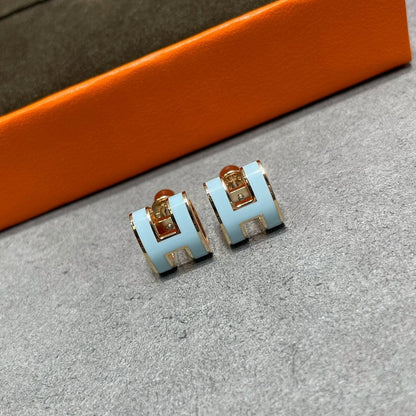 [Lumi Jewellery]POP H SKY BLUE STUD EARRINGS