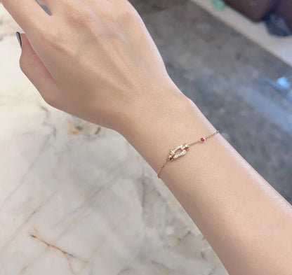 [Lumi Jewellery]FORCE 10 DIAMOND CHAIN LINK PINK GOLD BRACELET
