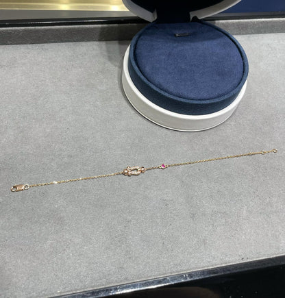 [Lumi Jewellery]FORCE 10 DIAMOND CHAIN LINK PINK GOLD BRACELET