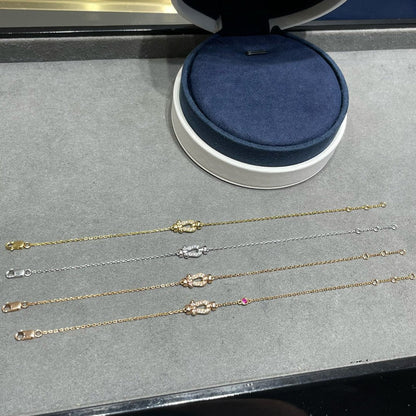 [Lumi Jewellery]FORCE 10 DIAMOND CHAIN LINK PINK GOLD BRACELET