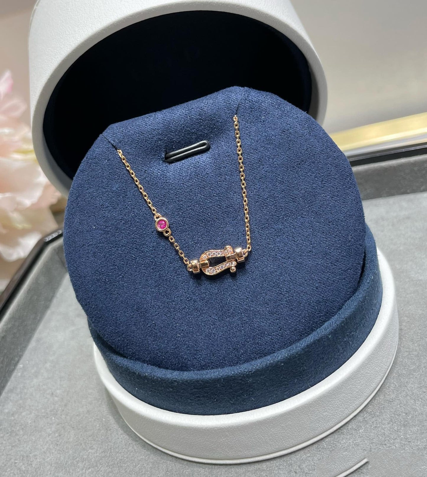 [Lumi Jewellery]FORCE 10 DIAMOND CHAIN LINK PINK GOLD BRACELET