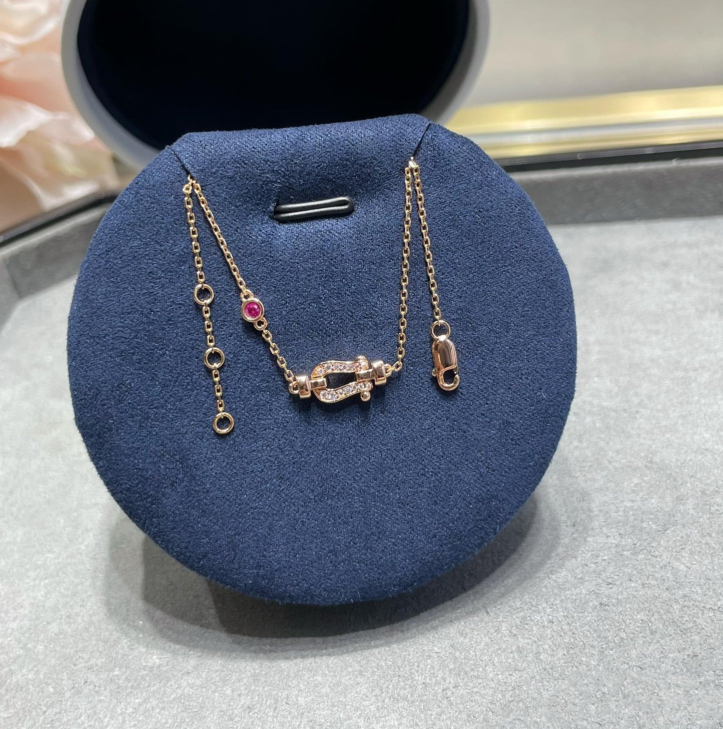 [Lumi Jewellery]FORCE 10 DIAMOND CHAIN LINK PINK GOLD BRACELET