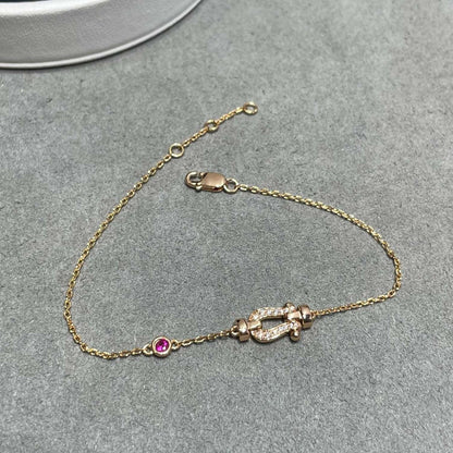 [Lumi Jewellery]FORCE 10 DIAMOND CHAIN LINK PINK GOLD BRACELET