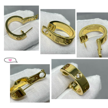 [Lumi Jewellery]LOVE 5.5MM 1 DIAMOND EARRINGS