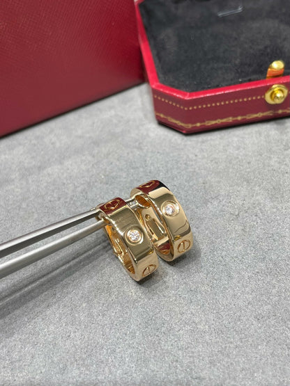 [Lumi Jewellery]LOVE 5.5MM 1 DIAMOND EARRINGS