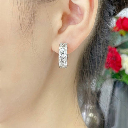[Lumi Jewelery]LOVE 5.5MM DIAMOND PAVED EARRINGS