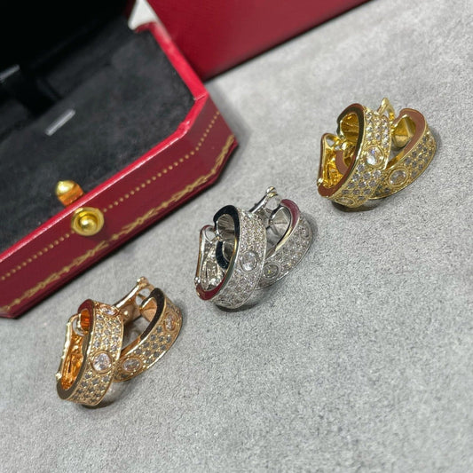 [Lumi Jewellery]LOVE 5.5MM DIAMOND PAVED EARRINGS