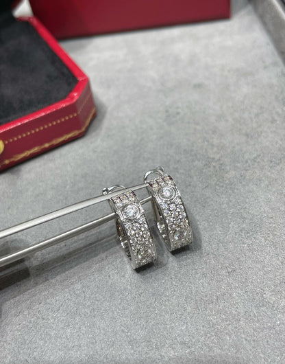 [Lumi Jewellery]LOVE 5.5MM DIAMOND PAVED EARRINGS