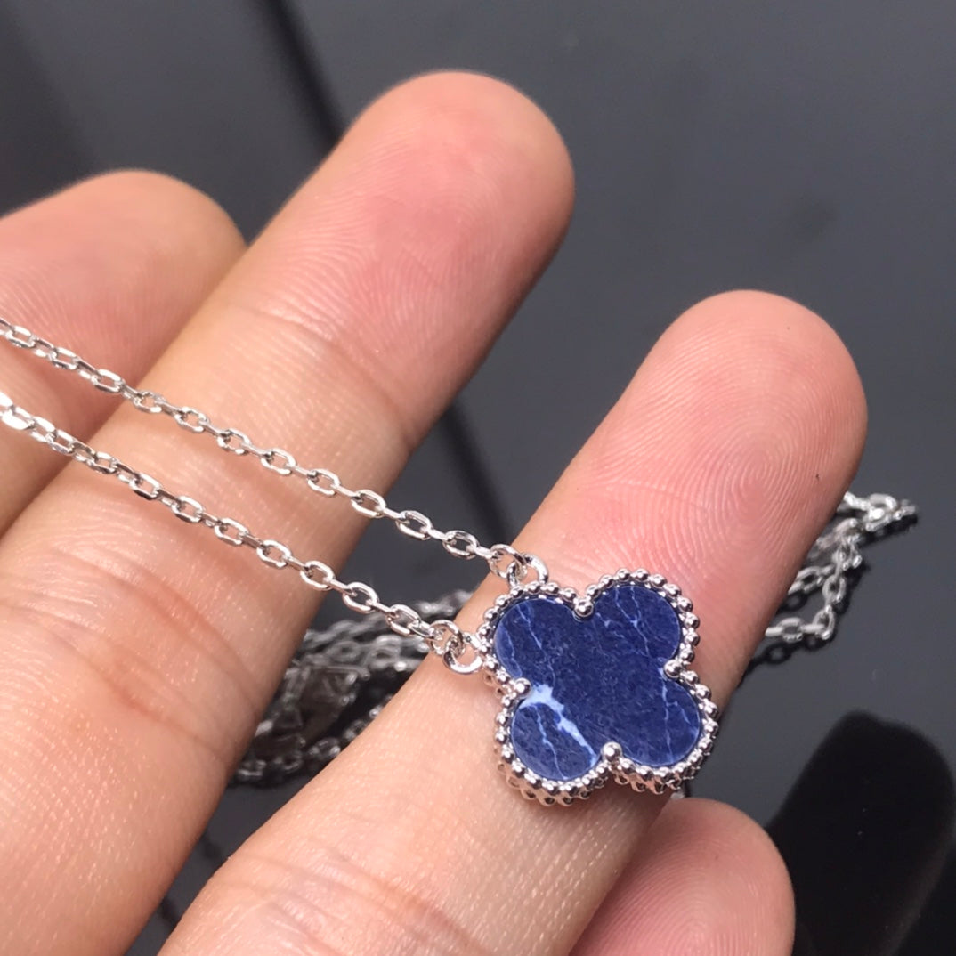 [Lumi Jewellery]CLOVER PIETERSITE SILVER LONG NECKLACE