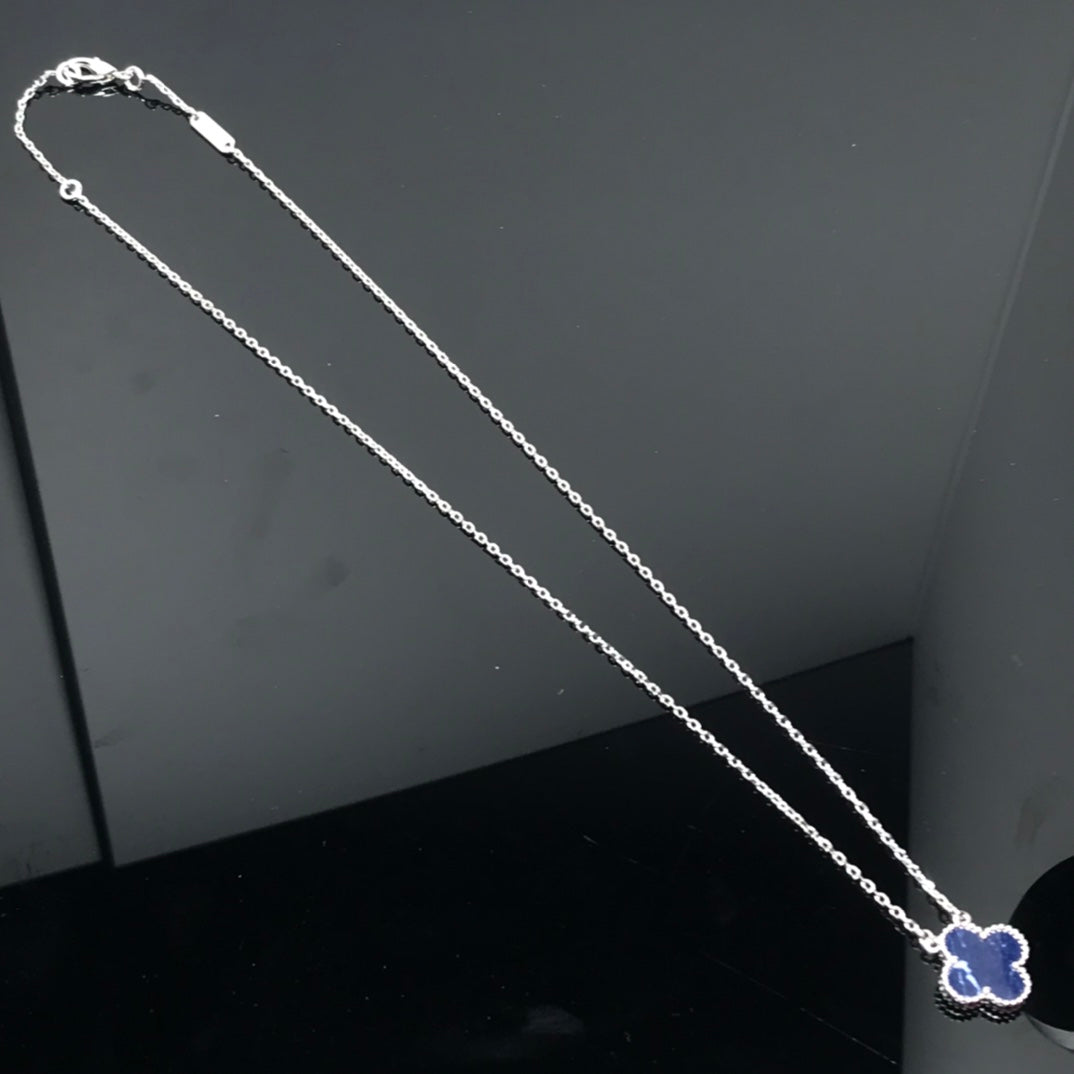 [Lumi Jewellery]CLOVER PIETERSITE SILVER LONG NECKLACE