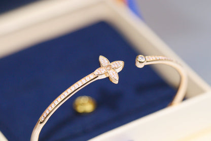 [Lumi Jewellery]IDYLLE PINK GOLD OPEN BRACELET DIAMOND PAVED