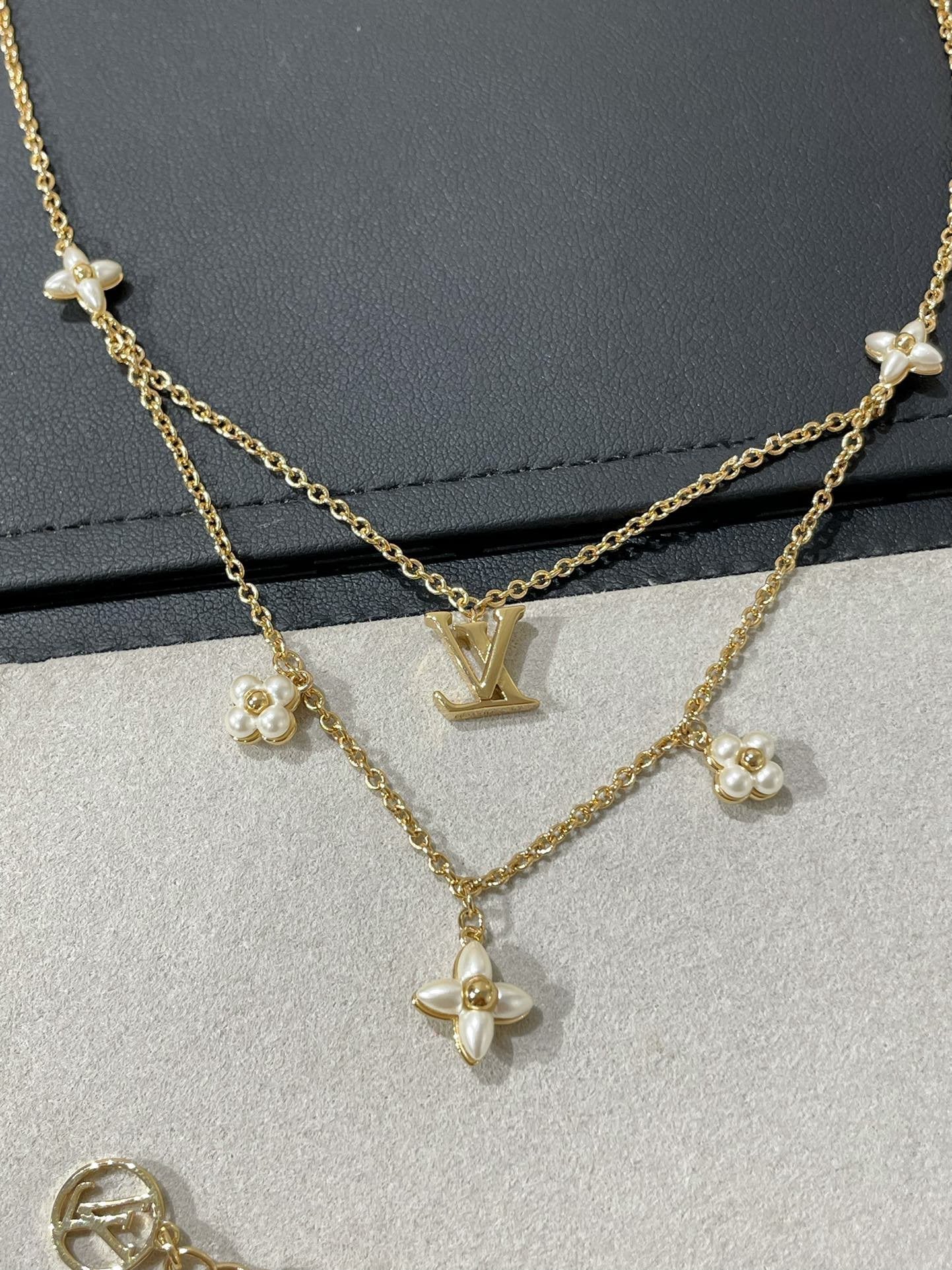 [Lumi Jewellery]FLOWERGRAM GOLD MOP DOUBLE ROW NECKLACE