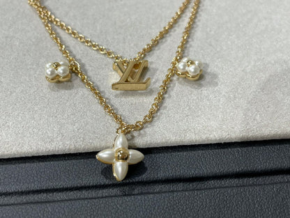 [Lumi Jewellery]FLOWERGRAM GOLD MOP DOUBLE ROW NECKLACE