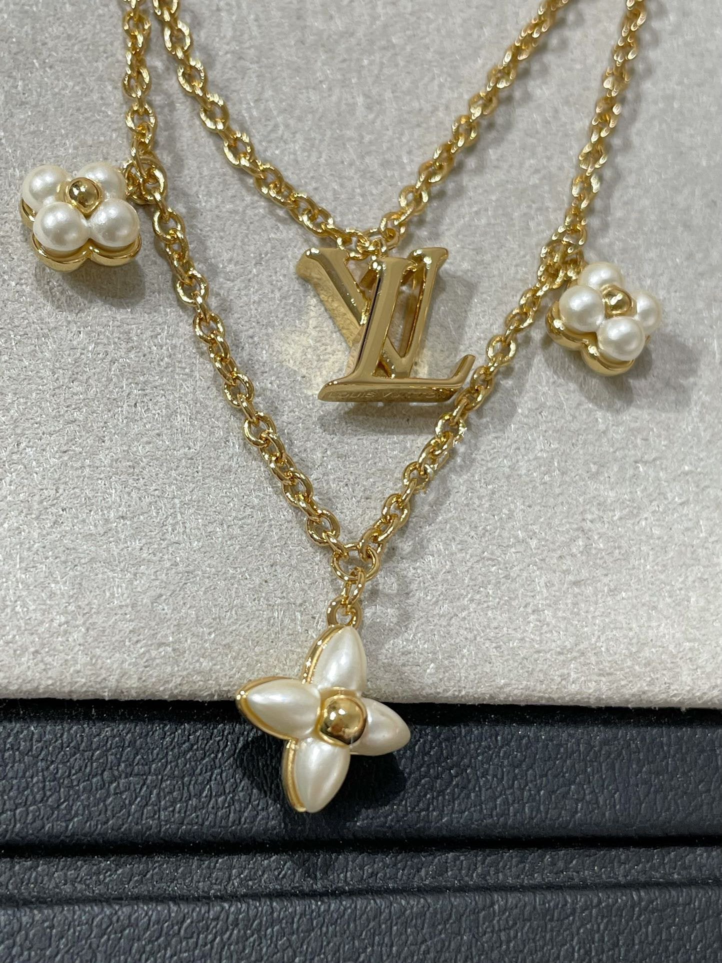 [Lumi Jewellery]FLOWERGRAM GOLD MOP DOUBLE ROW NECKLACE