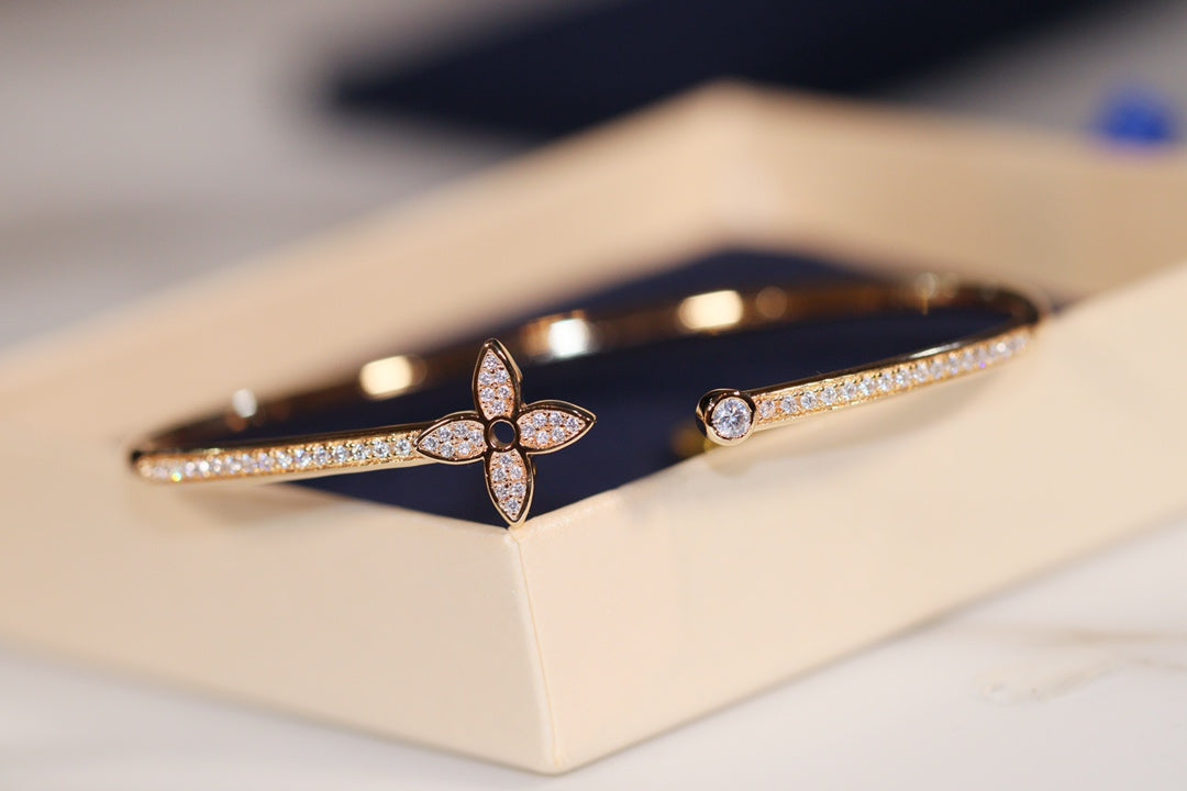 [Lumi Jewellery]IDYLLE GOLD OPEN BRACELET DIAMOND PAVED