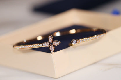 [Lumi Jewellery]IDYLLE GOLD OPEN BRACELET DIAMOND PAVED